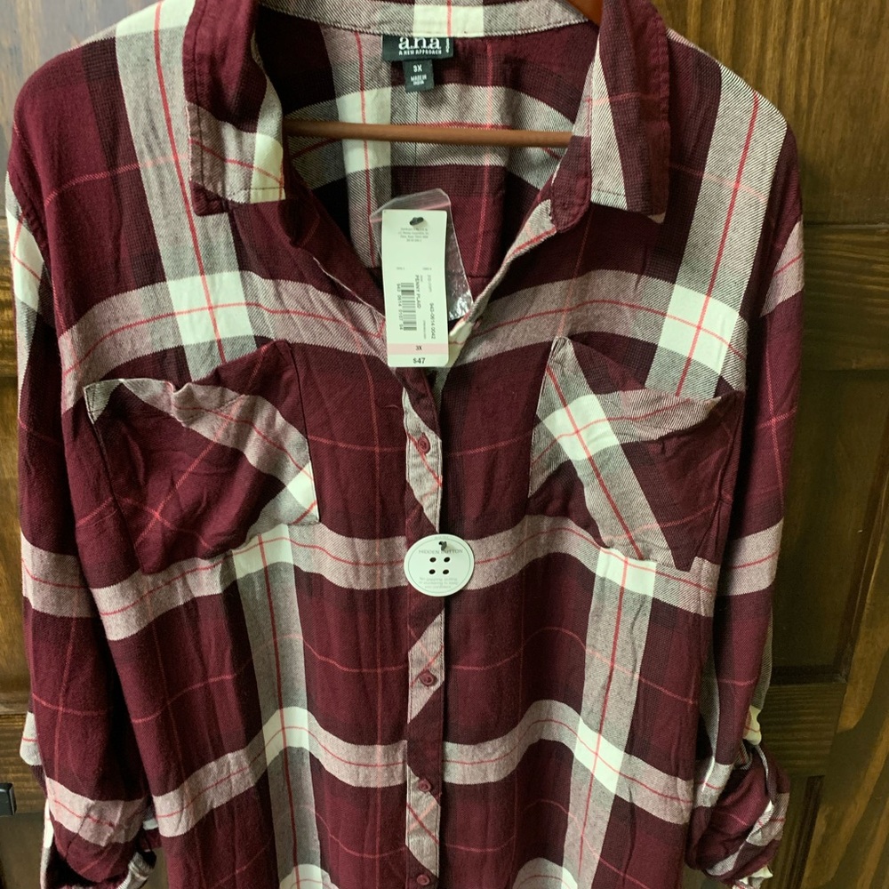 a.n.a Plaid Button Down Shirt. 3X